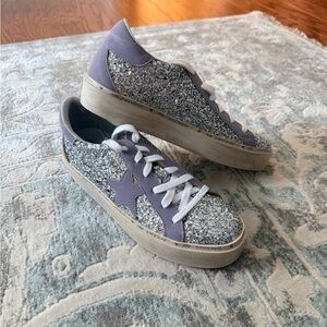 ShuShop Silver Glitter and Lavender Sneakers